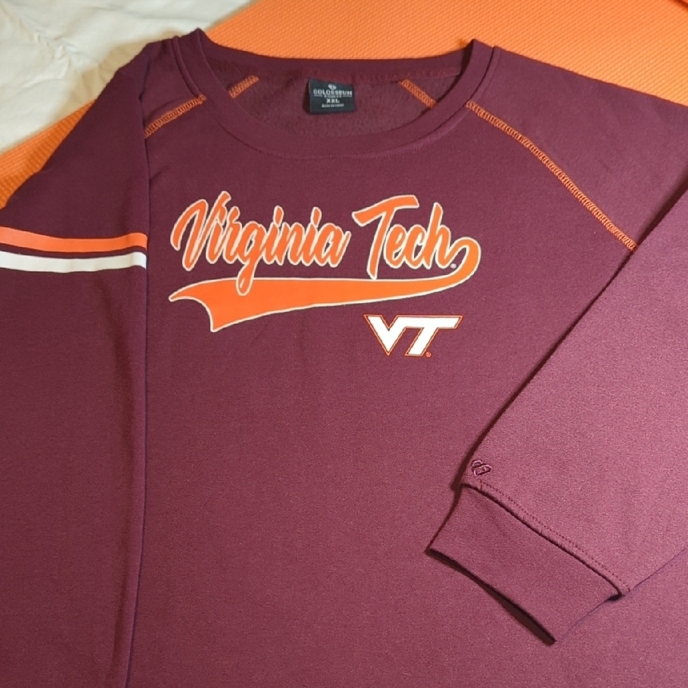 Colosseum Maroon and Orange Virginia Tech Sweatshirt - Picture 5 of 9